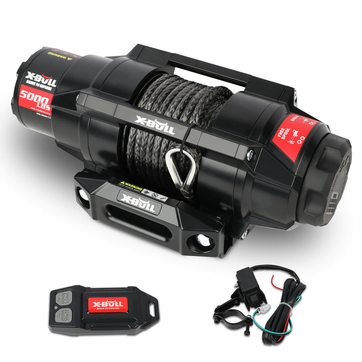 X - BULL 12V 2S Series Electric Winch 5000LBS 15M Synthetic Rope ATV UTV Boat Trailer Winch