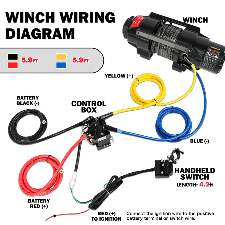 X - BULL 12V 2S Series Electric Winch 5000LBS 15M Synthetic Rope ATV UTV Boat Trailer Winch