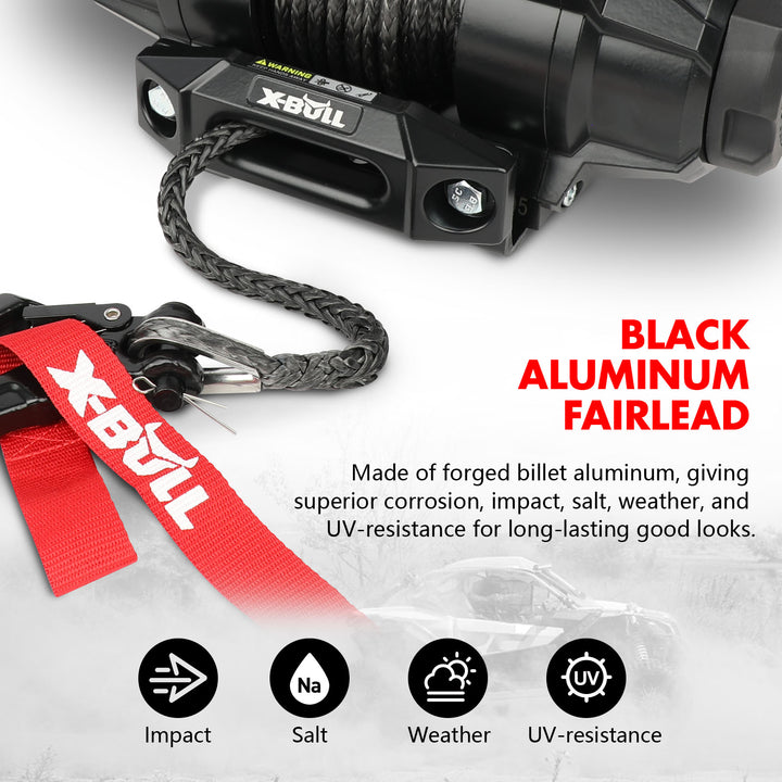 X - BULL 12V 2S Series Electric Winch 5000LBS 15M Synthetic Rope ATV UTV Boat Trailer Winch