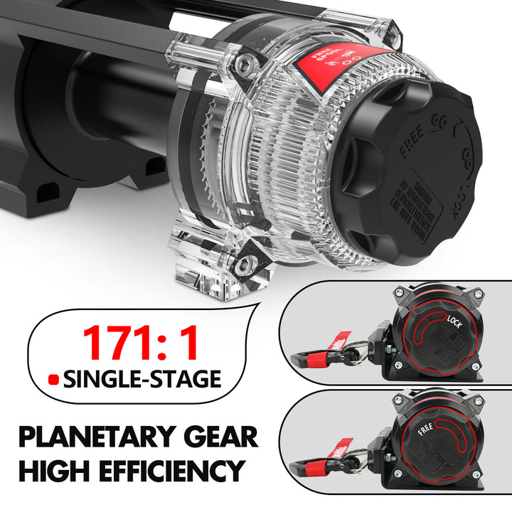 X - BULL 12V 2S Series Electric Winch 5000LBS 15M Synthetic Rope ATV UTV Boat Trailer Winch