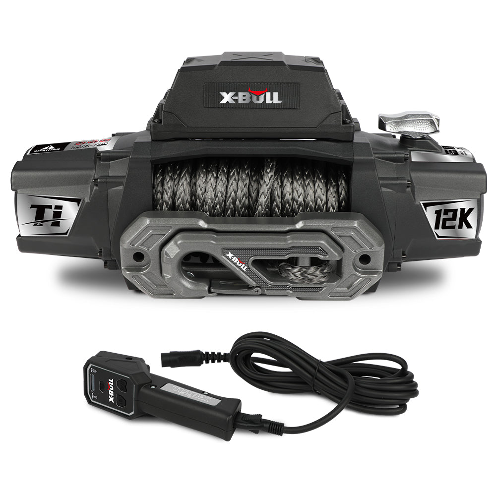 X-BULL Electric Winch Ti 12000 LBS 12V Synthetic Rope SUV Jeep Truck 4