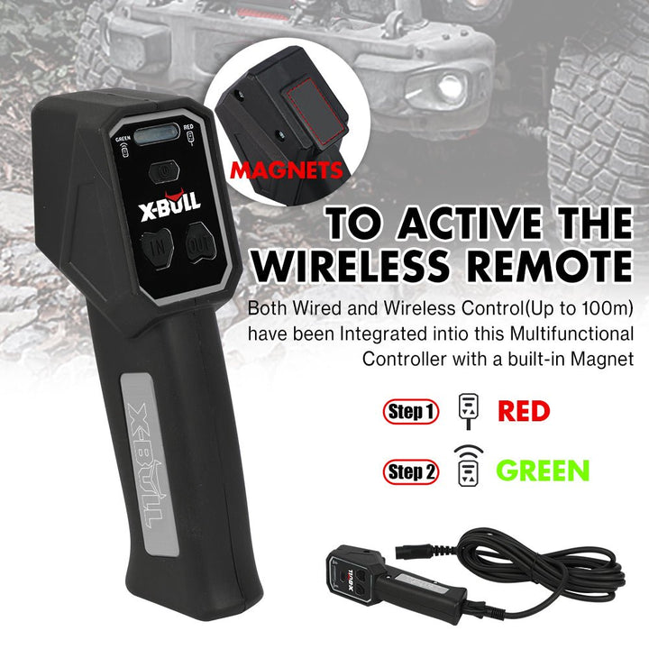 X - BULL Electric Winch Ti 12000 LBS 12V Synthetic Rope SUV Jeep Truck 4WD