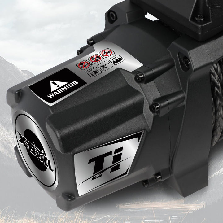 X - BULL Electric Winch Ti 12000 LBS 12V Synthetic Rope SUV Jeep Truck 4WD