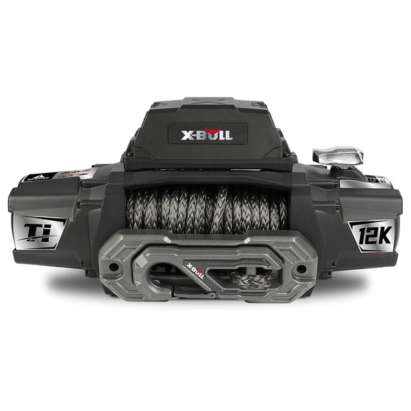 X - BULL Electric Winch Ti 12000 LBS 12V Synthetic Rope SUV Jeep Truck 4WD