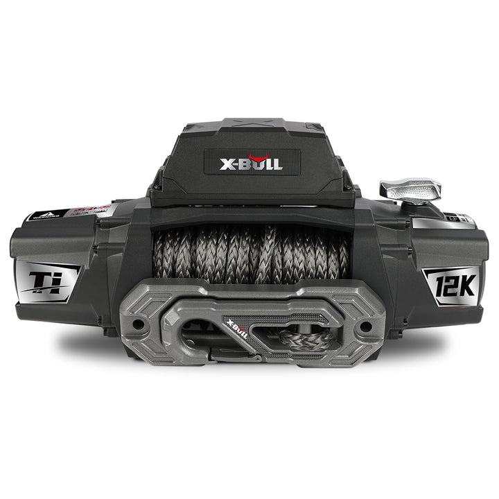 X - BULL Electric Winch Ti 12000 LBS 12V Synthetic Rope SUV Jeep Truck 4WD