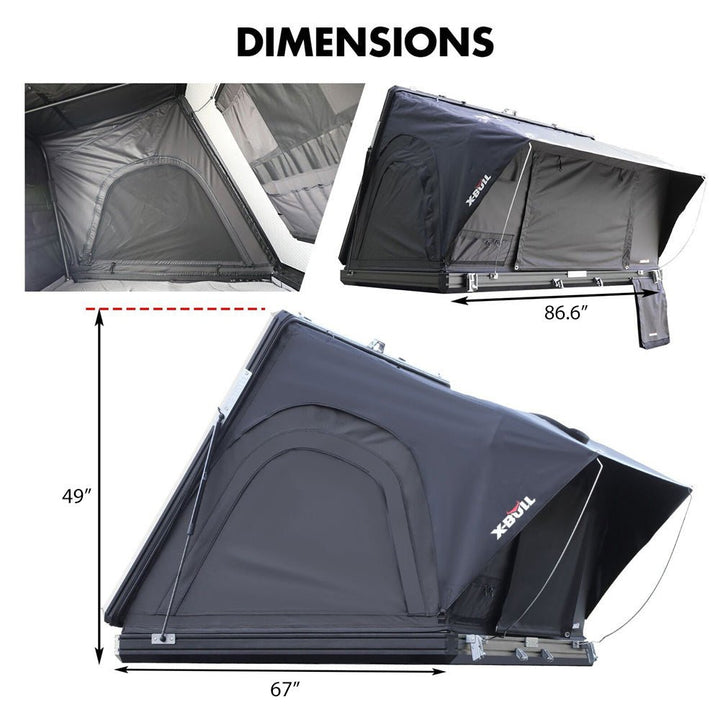 X - BULL Hard Shell Roof Top Tent with Ladder and Mattress - X - BULL