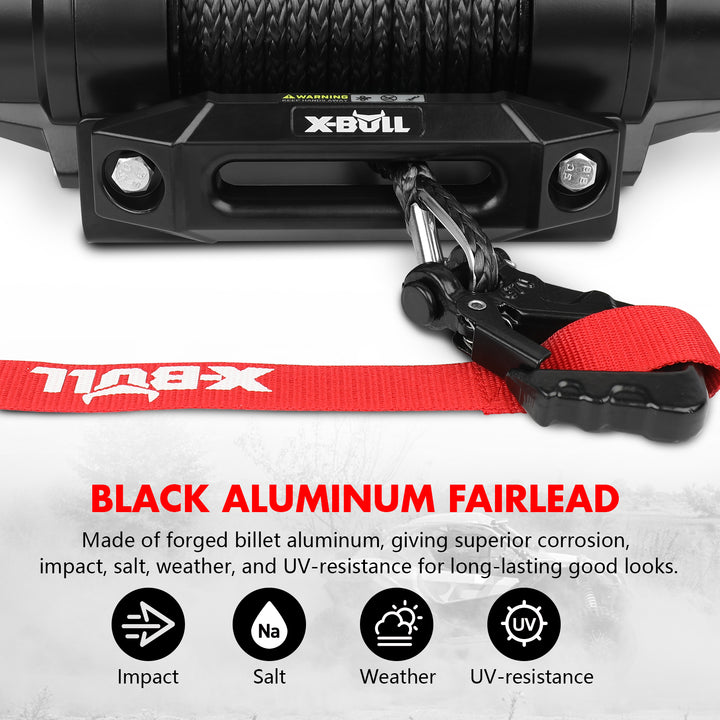 X - BULL 12V 2S Series Electric Winch 6000LBS 15M Synthetic Rope ATV UTV Boat Trailer Winch