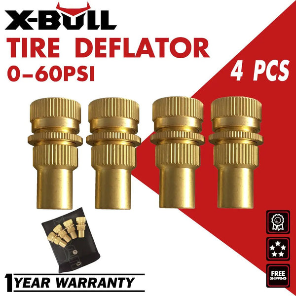 X-BULL Brass Tire Deflators Kit 4PCS 0-60PSI Adjustable Automatic - X-BULL