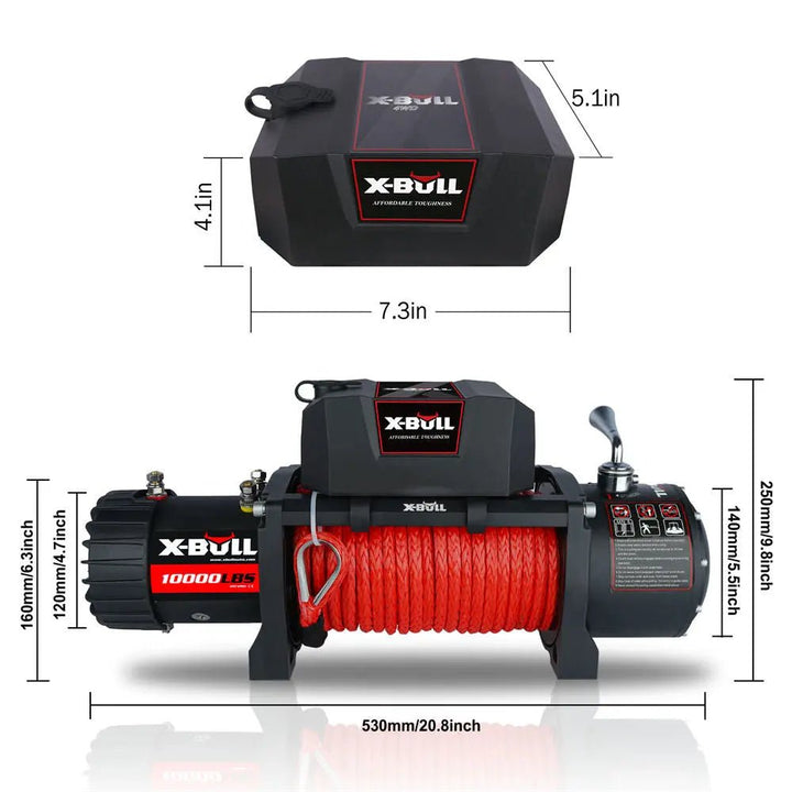 X-BULL Electric Winch 10000 LBS 12V Synthetic Rope SUV Jeep Truck 4WD - X-BULL