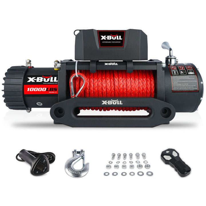 X-BULL Electric Winch 10000 LBS 12V Synthetic Rope SUV Jeep Truck 4WD - X-BULL