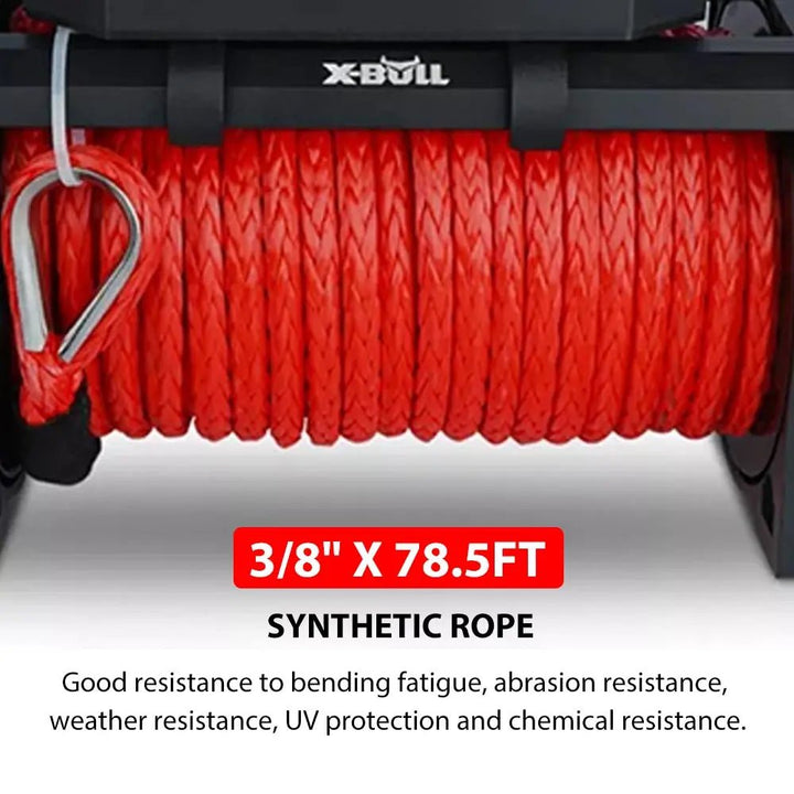 X-BULL Electric Winch 10000 LBS 12V Synthetic Rope SUV Jeep Truck 4WD - X-BULL