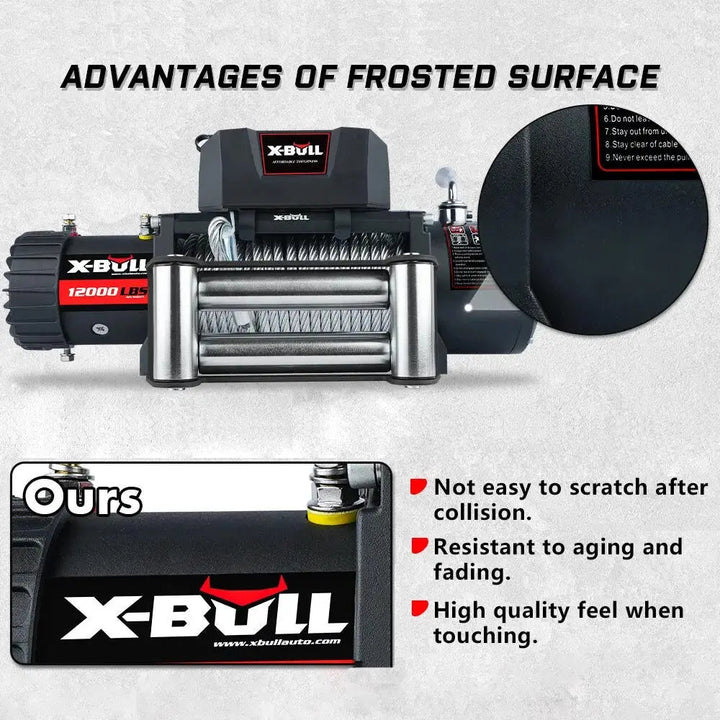 X-BULL Electric Winch 12000 LBS 12V Steel Cable SUV Jeep Truck 4WD - X-BULL