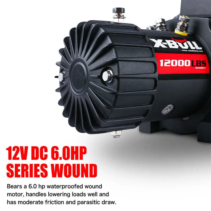 X-BULL Electric Winch 12000 LBS 12V Steel Cable SUV Jeep Truck 4WD - X-BULL