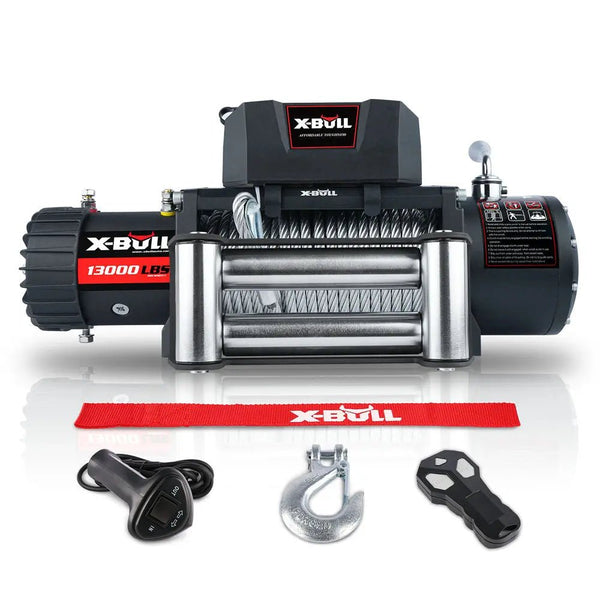 X-BULL Electric Winch 13000 LBS 12V Steel Cable SUV Jeep Truck 4WD - X-BULL