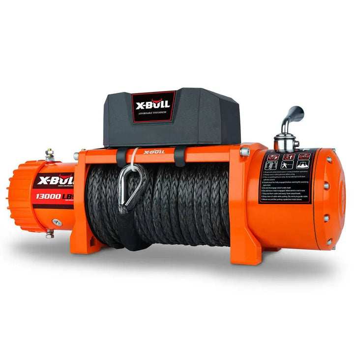 X-BULL Electric Winch 13000 LBS 12V Synthetic Rope SUV Jeep Truck 4WD Orange - X-BULL
