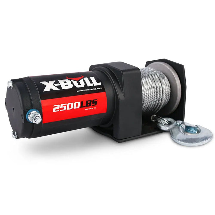 X-BULL Electric Winch 2500 LBS 12V Steel Cable ATV UTV Truck 4WD - X-BULL