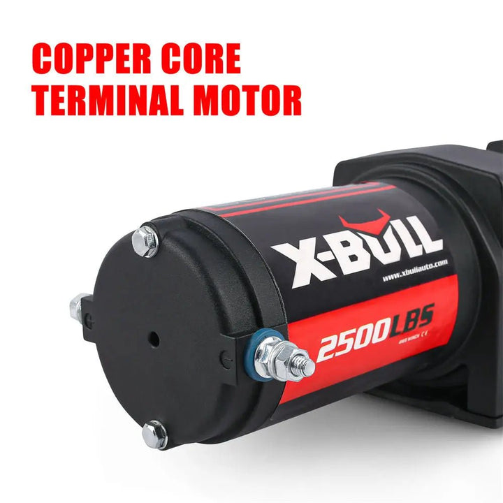 X-BULL Electric Winch 2500 LBS 12V Steel Cable ATV UTV Truck 4WD - X-BULL