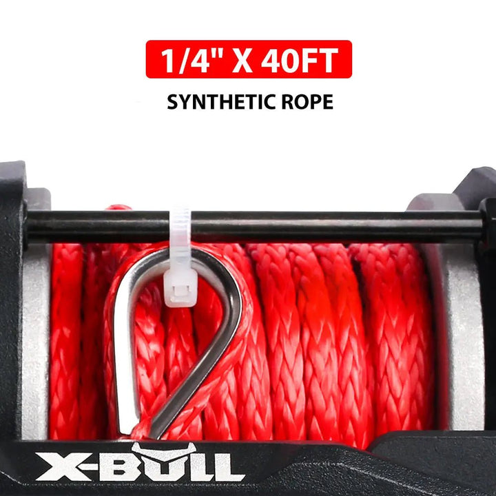 X-BULL 12V Electric Winch 3000LB ATV Winch Boat Trailer Winch Synthetic Rope X-BULL 12V Electric Winch 3000LB ATV Winch Boat Trailer Winch Synthetic Rope