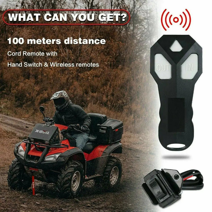 X-BULL Electric Winch 3000 LBS 12V Synthetic Rope ATV UTV Boat Truck 4WD - X-BULL