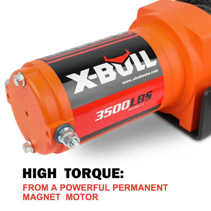 X - BULL Electric Winch 3500 LBS 12V Synthetic Rope ATV UTV Truck 4WD
