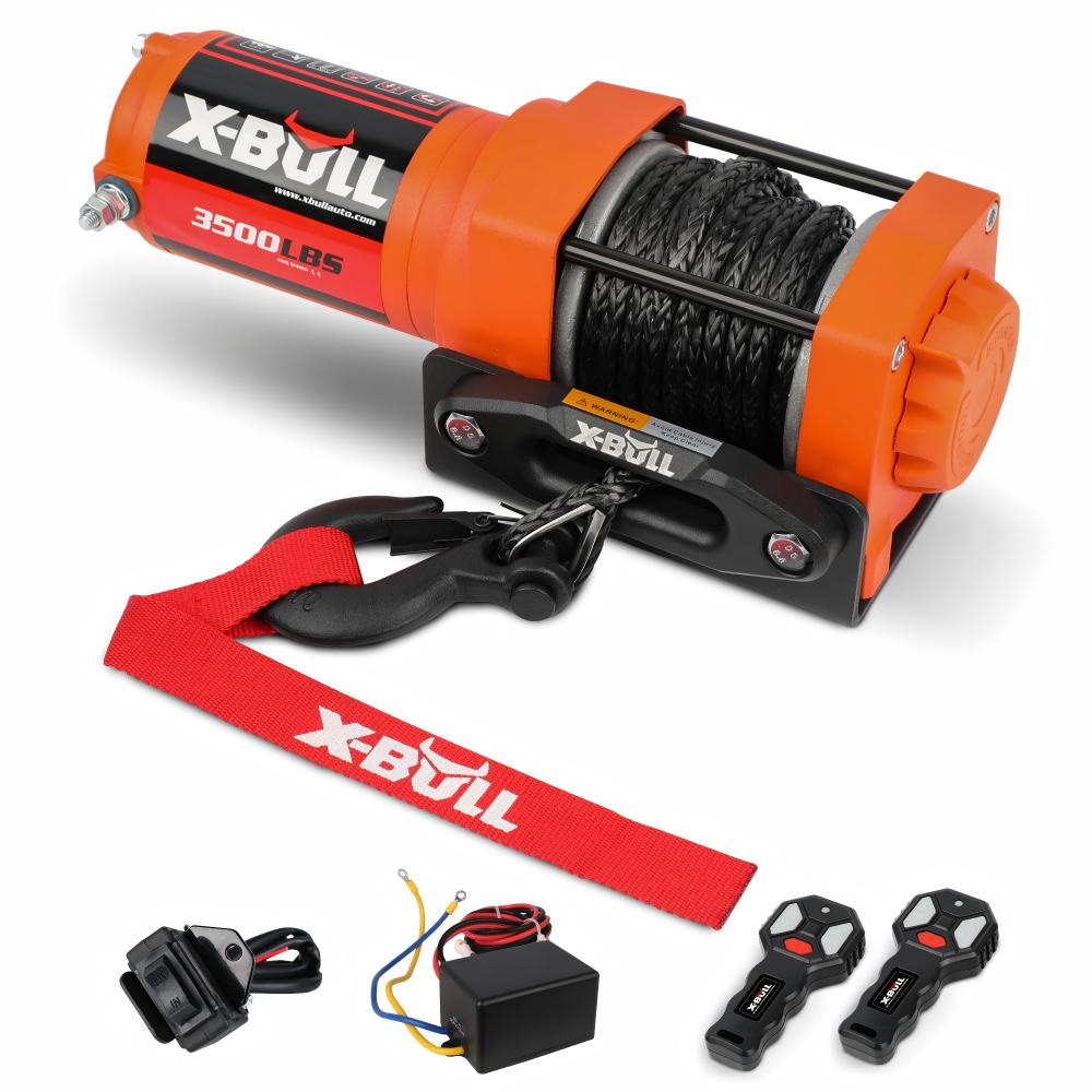 XBULL Electric Winch 3500 LBS 12V Synthetic Rope ATV UTV Truck 4WD X