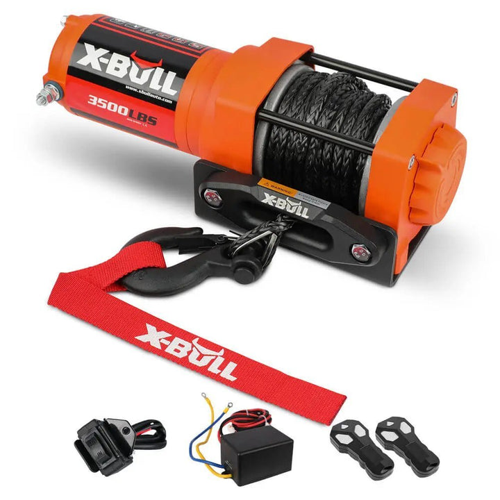 X - BULL Electric Winch 3500 LBS 12V Synthetic Rope ATV UTV Truck 4WD