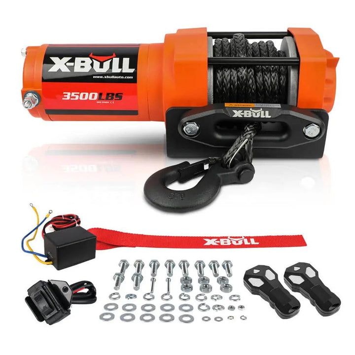 X - BULL Electric Winch 3500 LBS 12V Synthetic Rope ATV UTV Truck 4WD