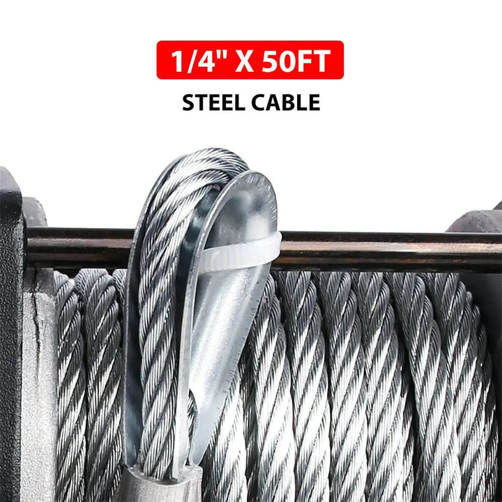 X-BULL Electric Winch 4500 LBS 12V Steel Cable ATV UTV Truck 4WD - X-BULL