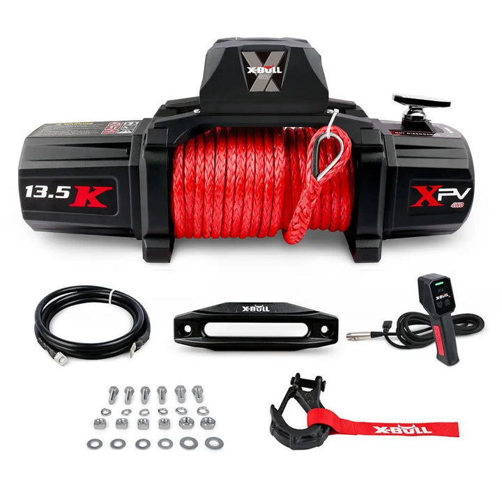 X-BULL Electric Winch XPV 13500 LBS 12V Synthetic Rope SUV Jeep Truck 4WD - X-BULL