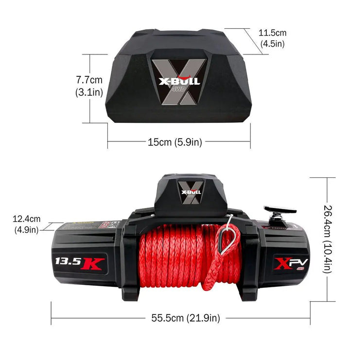 X-BULL Electric Winch XPV 13500 LBS 12V Synthetic Rope SUV Jeep Truck 4WD - X-BULL