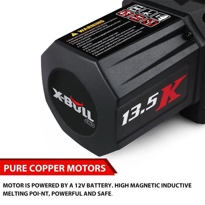 X-BULL Electric Winch XPV 13500 LBS 12V Synthetic Rope SUV Jeep Truck 4WD - X-BULL