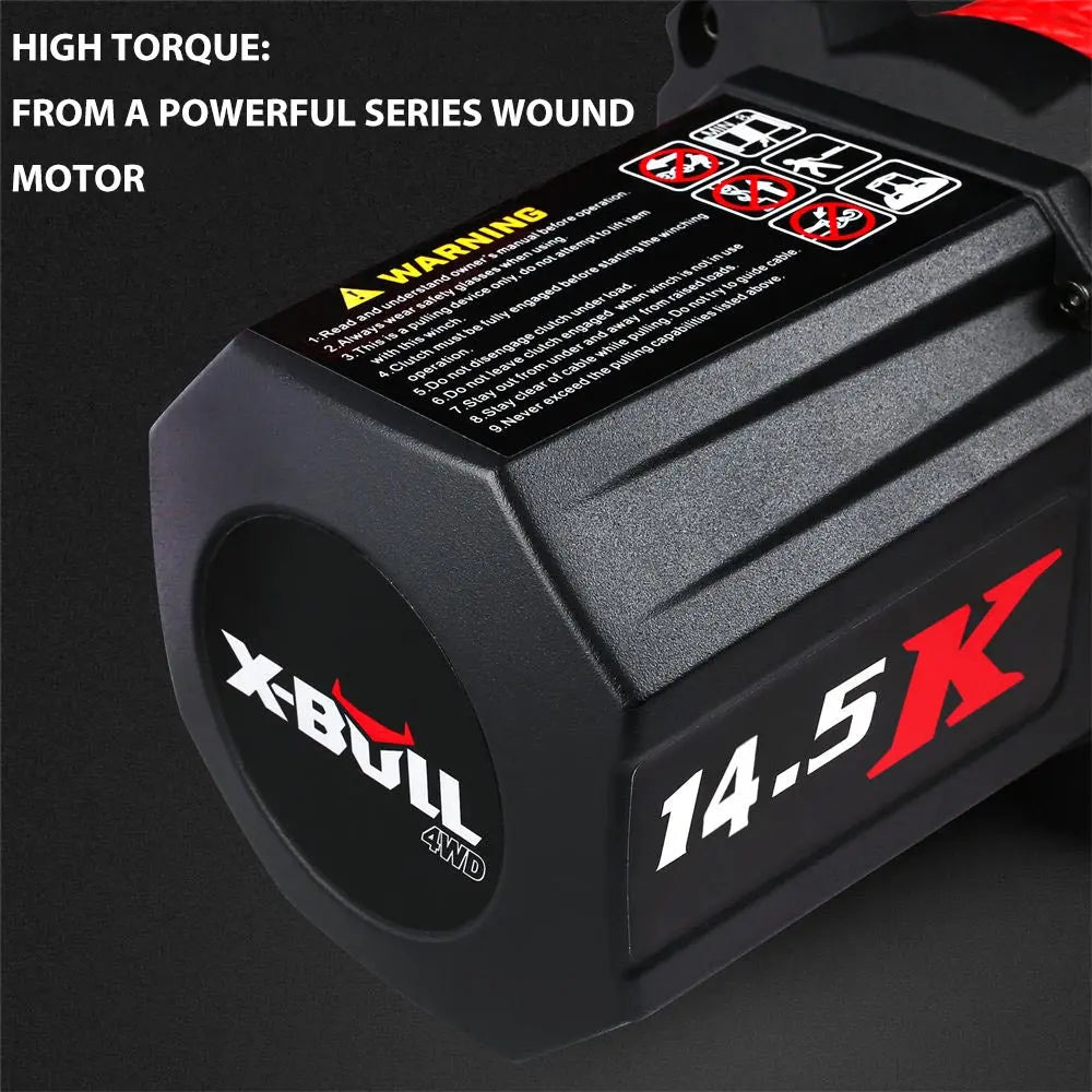X-BULL Electric Winch XPV 14500 LBS 12V Synthetic Rope SUV