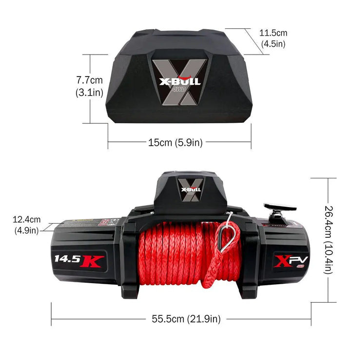 X-BULL Electric Winch XPV 14500 LBS 12V Synthetic Rope SUV Jeep Truck 4WD - X-BULL