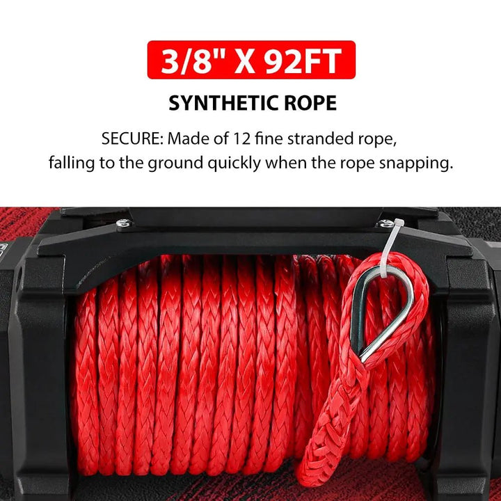X-BULL Electric Winch XPV 14500 LBS 12V Synthetic Rope SUV Jeep Truck 4WD - X-BULL