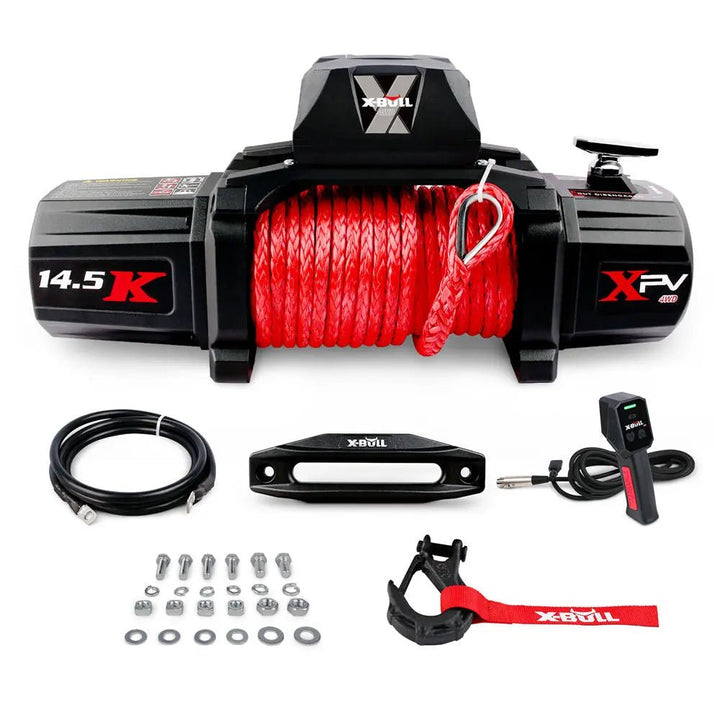 X-BULL Electric Winch XPV 14500 LBS 12V Synthetic Rope SUV Jeep Truck 4WD - X-BULL