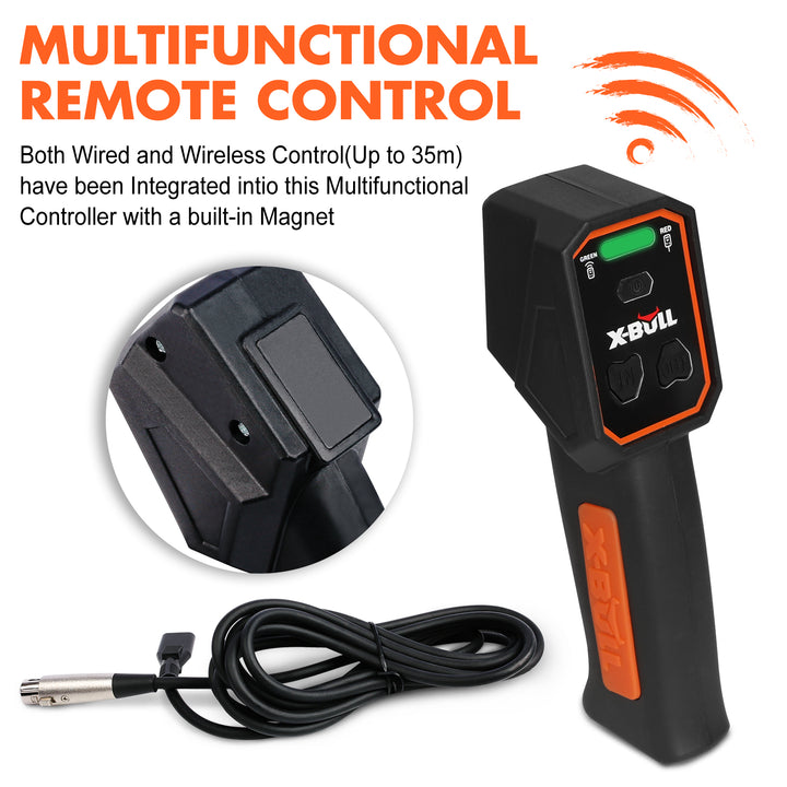 X - BULL Electric Winch XPV 14500 LBS 12V Synthetic Rope SUV Jeep Truck 4WD Orange