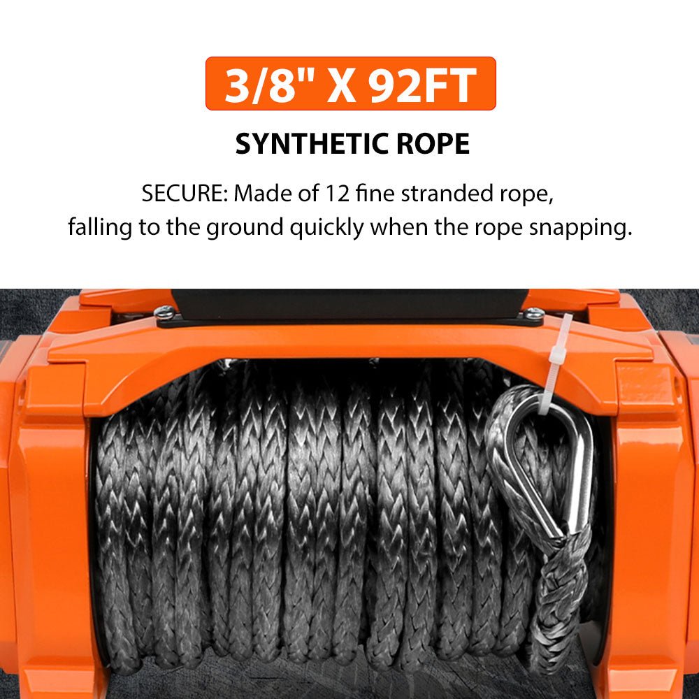 X-BULL Electric Winch XPV 14500 LBS 12V Synthetic Rope SUV Jeep Truck