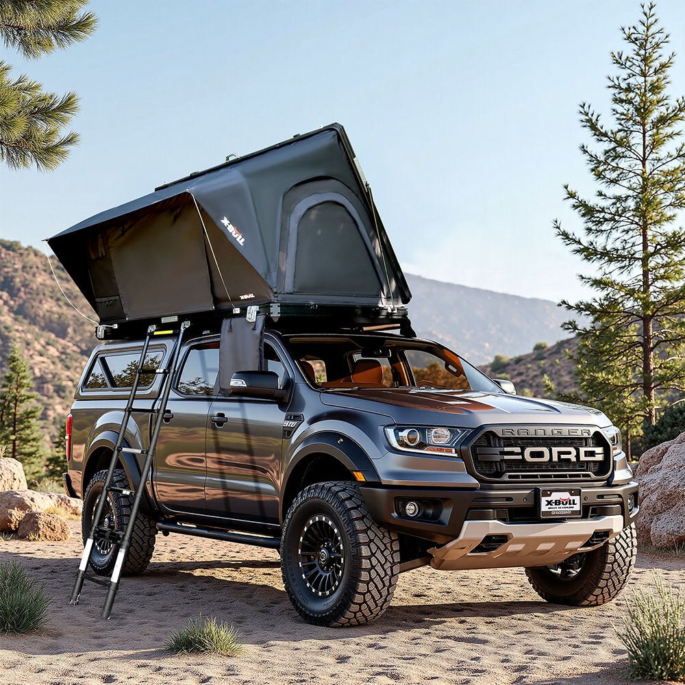 X-BULL Hard Shell Roof Top Tent with Ladder and Mattress