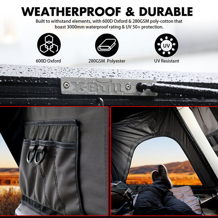 X - BULL Hard Shell Roof Top Tent with Ladder and Mattress - X - BULL