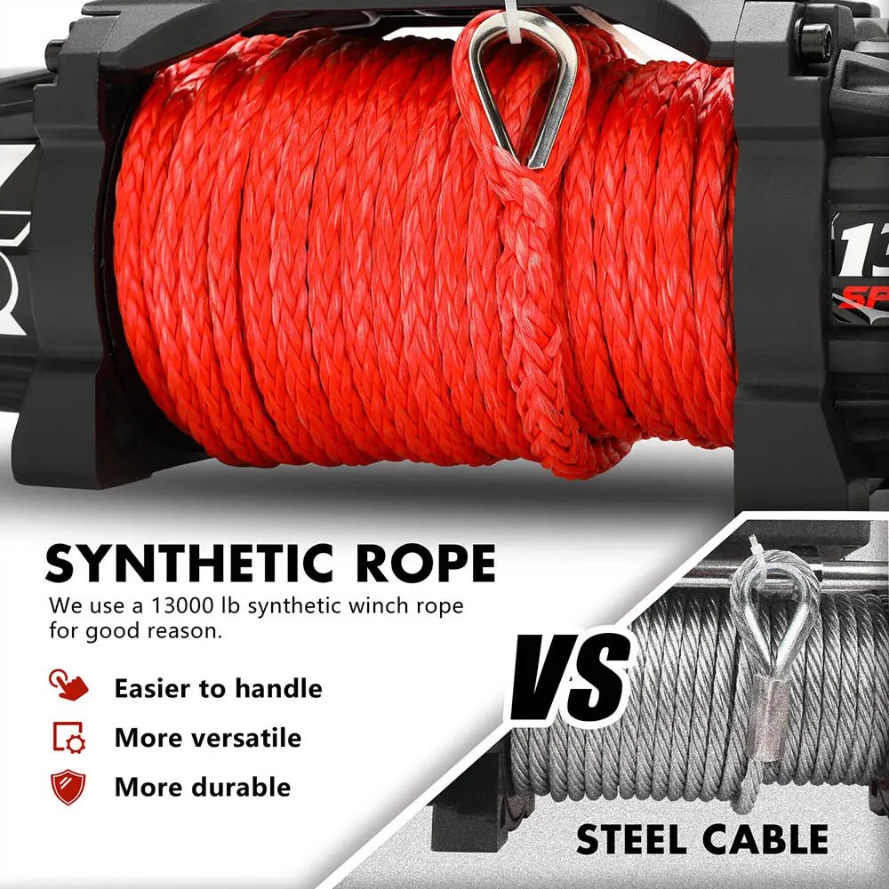 X-BULL High Speed Electric Winch XRS 13000 LBS 12V Synthetic Rope for