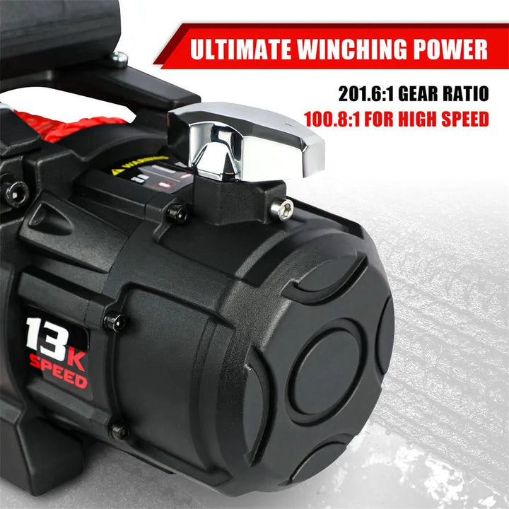 X-BULL High Speed Electric Winch XRS 13000 LBS 12V Synthetic Rope for SUV Jeep Truck 4WD - X-BULL