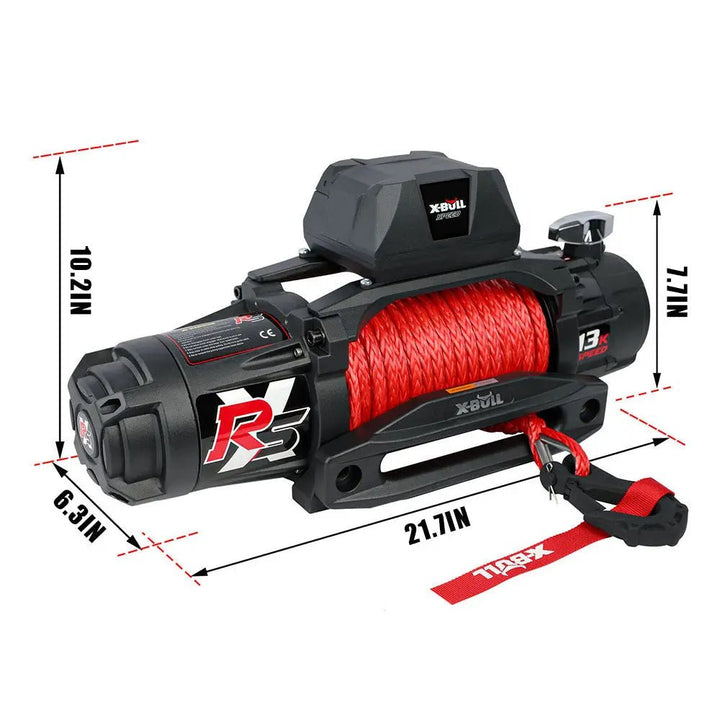 X-BULL High Speed Electric Winch XRS 13000 LBS 12V Synthetic Rope for SUV Jeep Truck 4WD - X-BULL