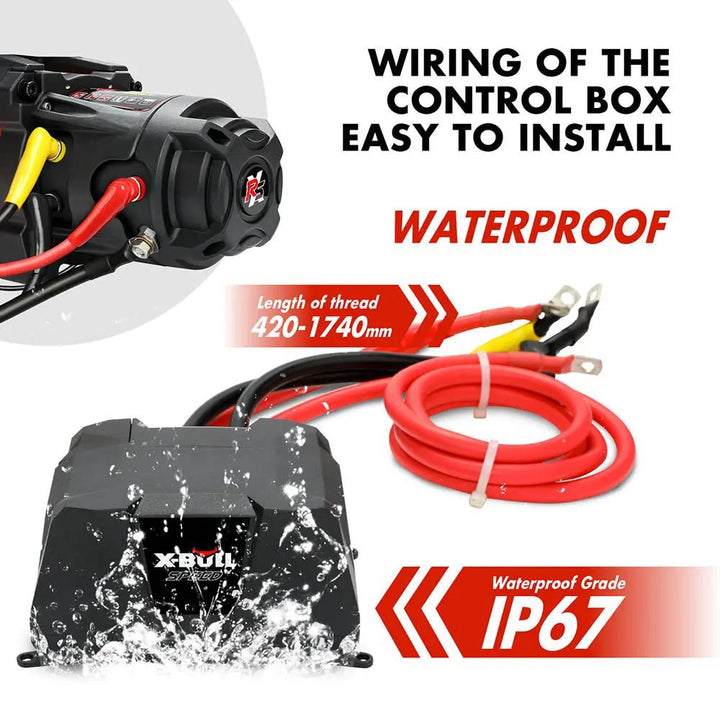 X-BULL High Speed Electric Winch XRS 13000 LBS 12V Synthetic Rope for SUV Jeep Truck 4WD - X-BULL