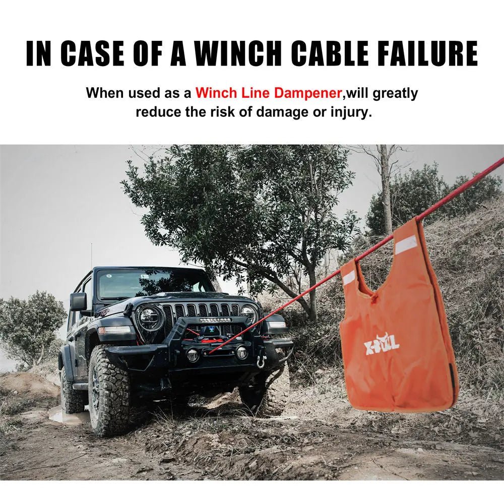 XBULL OffRoad Safety Blanket Winch Damper with Storage Pocket and
