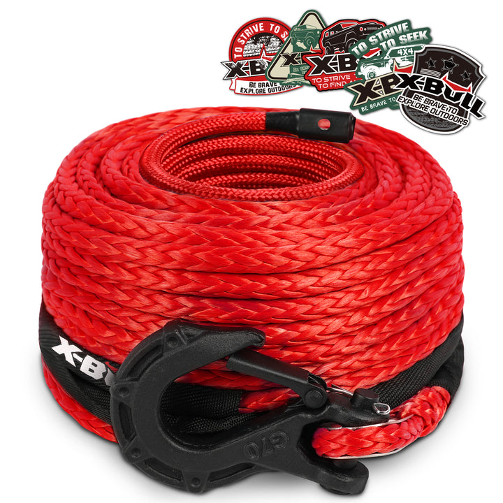 Orange 3/8x100" Synthetic Winch Rope With Hook Winch Cable W/Protective Sleeve E - Foto 7